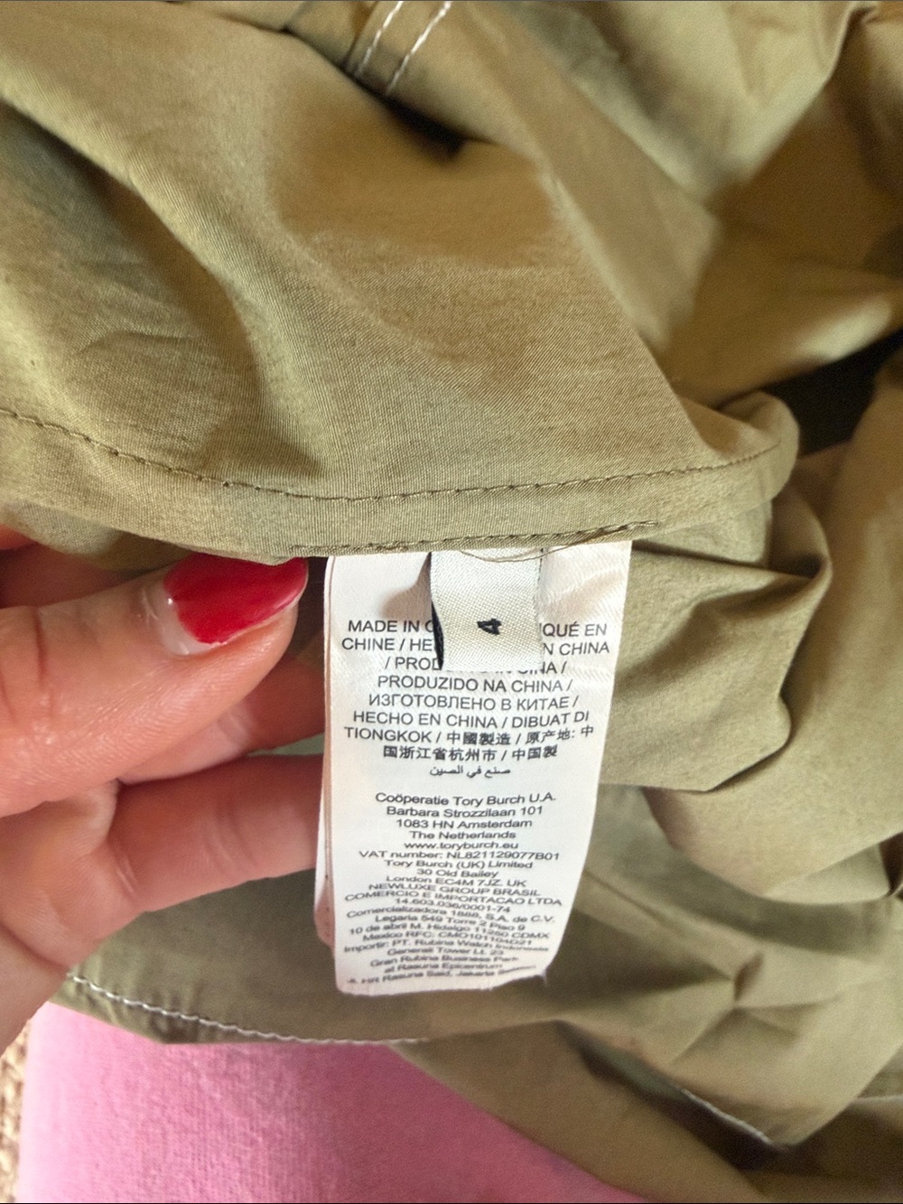 Tory Burch Olive Green Cotton Twill Dress with Tie-Strap Bodice - Picture 3 of 5